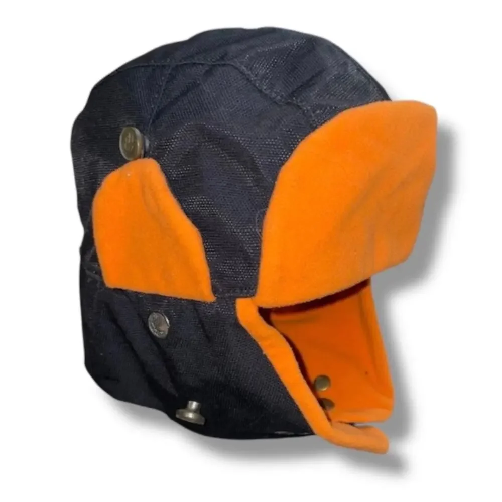 Discovery Expedition Orange Beanie Hat XL Ear Flap Winter Performance Fleece Cap